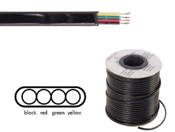 Cable Telephonique 4 X 0.08mm - Noir, Plat, 100m, cliquez pour agrandir 