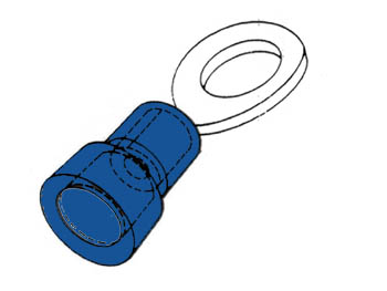 Cosse a Oeil 4.3mm - Bleu, 10pcs, cliquez pour agrandir 