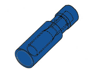 Cosse Cylindrique Femelle Bleue, 10pcs, cliquez pour agrandir 