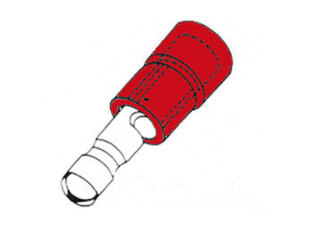 Cosse Cylindrique Mâle Rouge, 10pcs, cliquez pour agrandir 