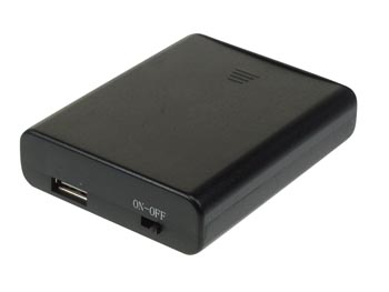 Coupleur de 4 Piles R6 (avec Connexion USB) + Interrupteur, cliquez pour agrandir 
