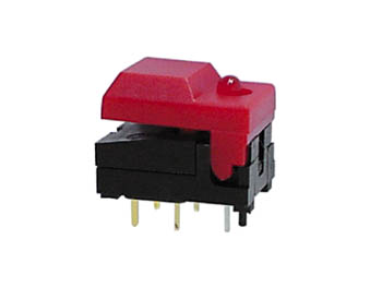 Digitast Dip Push-button Switch Black Cap - Red LED, cliquez pour agrandir 