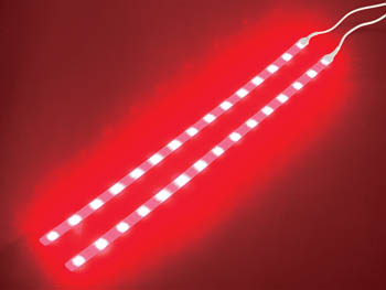 Double Ruban Autocollant  LEDs - 12Vcc - Rouge -avec Bouton On/off, cliquez pour agrandir 