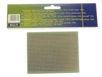 Eurocard a Bande Cuivree - 100x80mm - Fr4 (1pc/bl), cliquez pour agrandir 