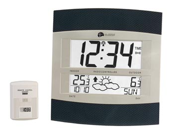 Horloge Murale Dcf Sans Fil avec Affichage de Temprature Intrieure et Extrieure, cliquez pour agrandir 