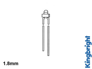 LED 1.8mm Rouge Diffusant 200mcd - 70, cliquez pour agrandir 