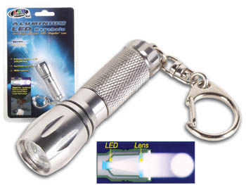 Minitorche  LED avec lentille - porte-clefs, cliquez pour agrandir 