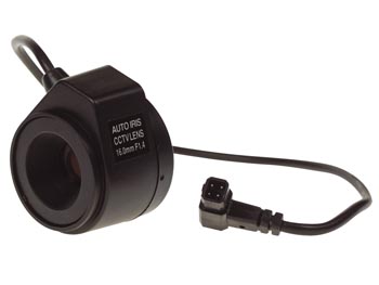 Objectif CCTV avec Iris automatique 16mm / f1.4 - CAML19, cliquez pour agrandir 