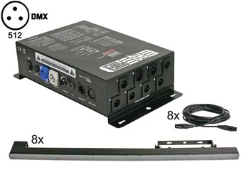 Octostrip - 180 LED - 8 Pcs + Contrleur DMX + Flightcase - DMX, cliquez pour agrandir 