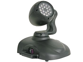 Projecteur Lyre LED Compact - Wash - 10 Canaux DMX - 18 LED 1W, cliquez pour agrandir 