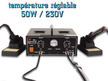 Station de Soudage & Dessoudage avec Temperature Reglable 50W/230V, cliquez pour agrandir 