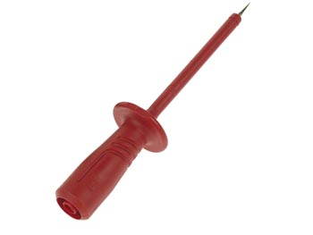 Test probe with elastic, shatter-proof insulated sleeve, female socket 4mm safety (PRUEF2600 RED), cliquez pour agrandir 
